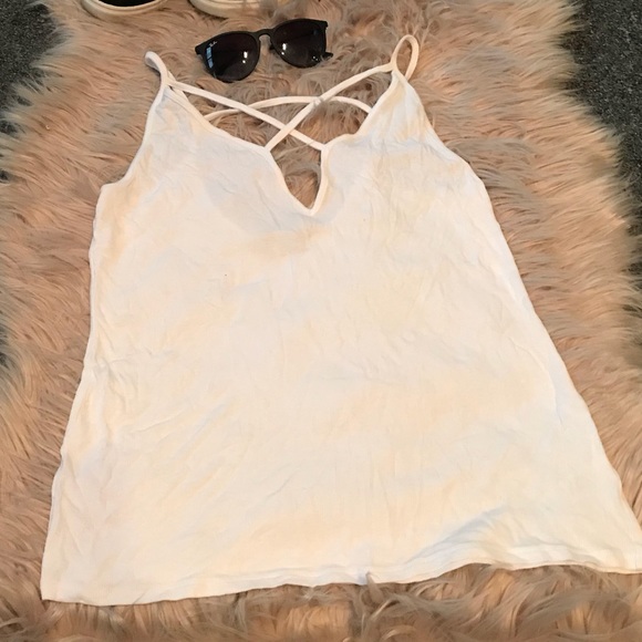 Express Tops - NWOT Express White Criss Cross Tank